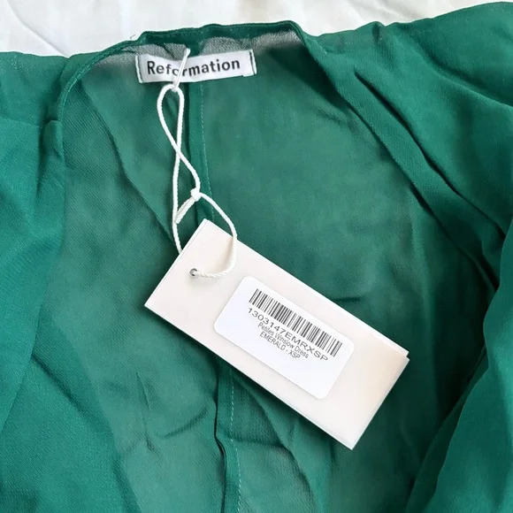 Reformation Winslow Emerald Green Wrap Maxi Dress - Picture 6 of 6